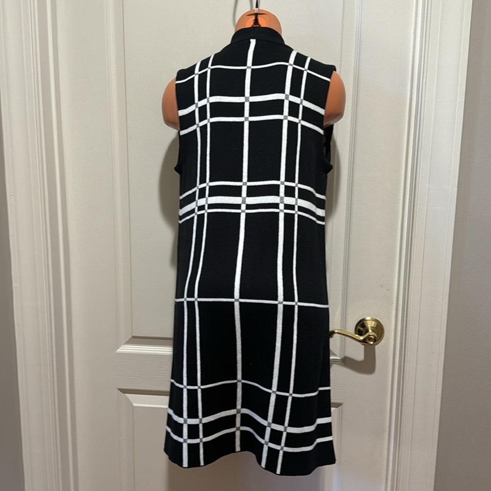ALFANI Plaid Open-Front Sweater Vest Black Ivory PS SP Petite Small NWOT $80 - Picture 7 of 9